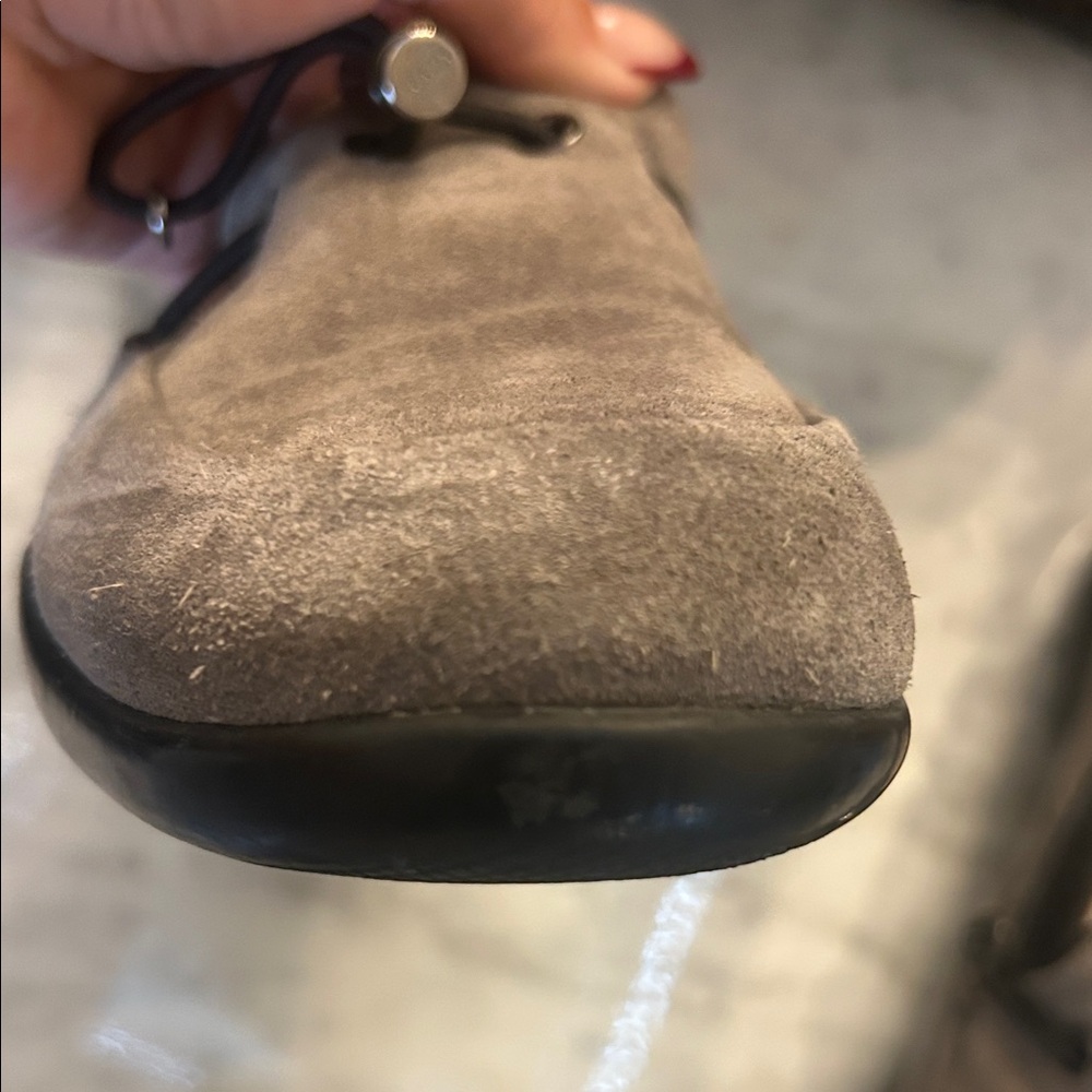 Prada Toggle Charcoal Suede Loafers Sz 38 - Picture 14 of 16